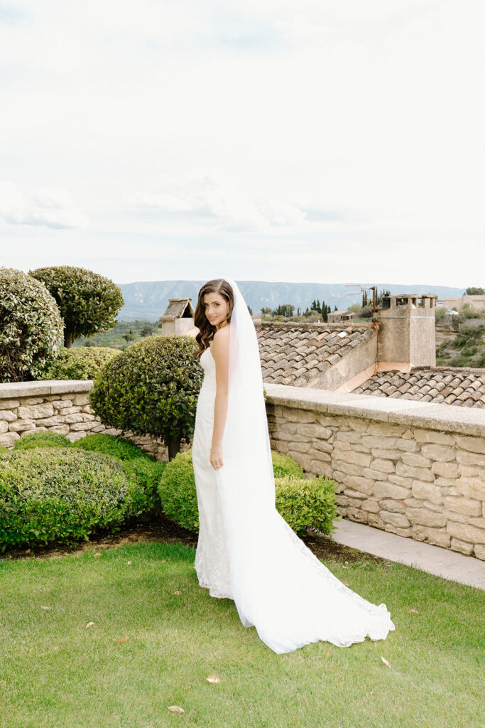 Bride portrait in France at Airelles De Gordes