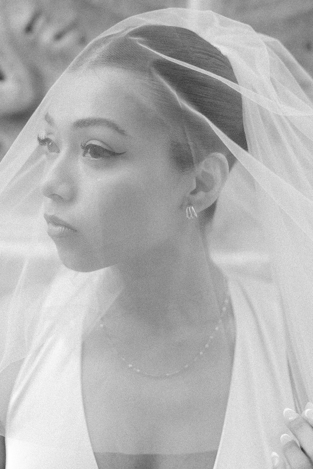 Timeless bride portrait with veil